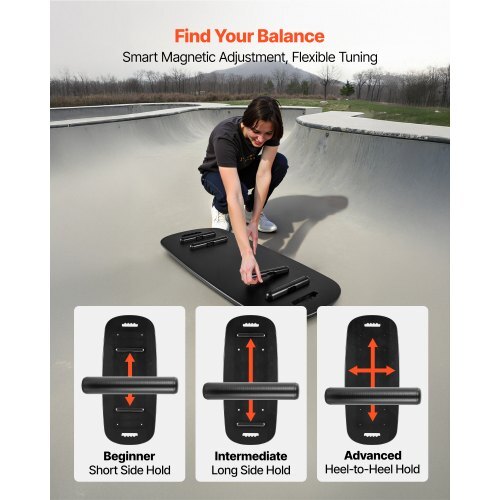 Balance Board, 2-in-1 Wobble Board Trainer for Adults, Premium Wooden Balance Training Equipment, with Roller, Magnetic Stoppers, Storage Rack, for Core Workouts, Surf Trainer & Physical Therapy