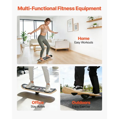 Balance Board, Wobble Board Trainer for Adults 3-Level Adjustable Base, Premium Wooden Balance Training Equipment, Slip-Resistant Surface for Core Workout, Standing Desk Exercise, Home Gym, Yoga