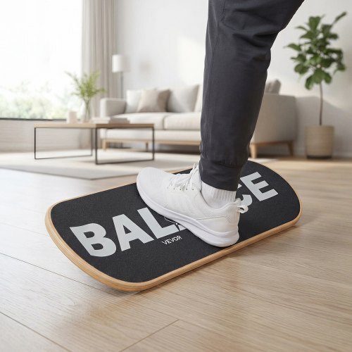 Balance Board, Wobble Board Trainer for Adults 3-Level Adjustable Base, Premium Wooden Balance Training Equipment, Slip-Resistant Surface for Core Workout, Standing Desk Exercise, Home Gym, Yoga