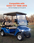 Golf Cart Light Kit, 12 Volt, LED Headlight and Tail Light Kit with Wiring Harness, Switch, Zip Ties, ABS Housing, High-Brightness, Waterproof and Dustproof, Fit for EZGO TXT 1996-2013 Models
