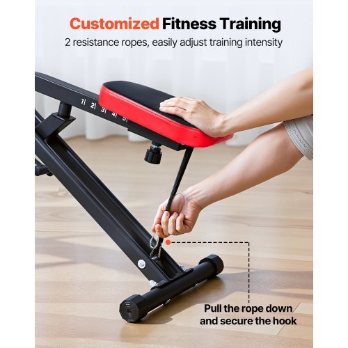 Squat Machine, Deep Squat Rowing Machine for Home, Easy Setup & Foldable Exercise Equipment, Glute Trainer Machine with 2 High-Strength Resistance Bands, Glutes & Leg Home Workout Machine, Black