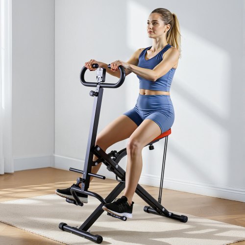 Squat Machine, Deep Squat Rowing Machine for Home, Easy Setup & Foldable Exercise Equipment, Glute Trainer Machine with 2 High-Strength Resistance Bands, Glutes & Leg Home Workout Machine, Black