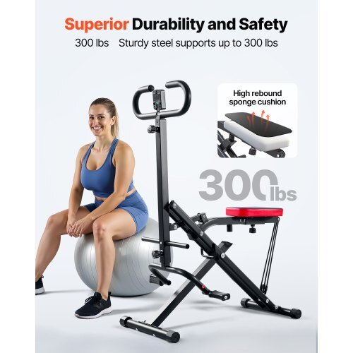 Squat Machine, Deep Squat Rowing Machine for Home, Easy Setup & Foldable Exercise Equipment, Glute Trainer Machine with 3 High-Strength Resistance Bands, Glutes & Leg Home Workout Machine, Black