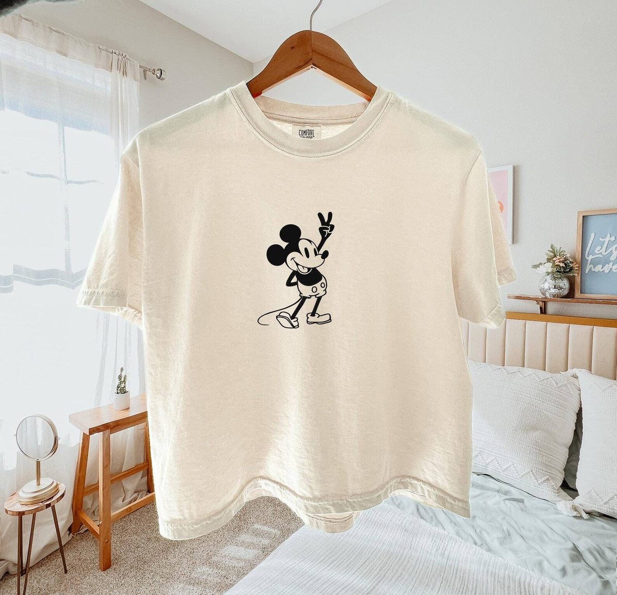 Steamboat Willie Shirt Mouse Peace Love Cropped Shirt Family Vacation Comfort Colors Oversized Tee