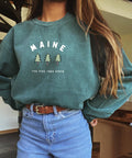 Maine Pine Tree Trees Sweatshirt New England Home State Crewneck Comfort Colors Women's Men's Oversized Sweatshirt Maine Gift Gifts