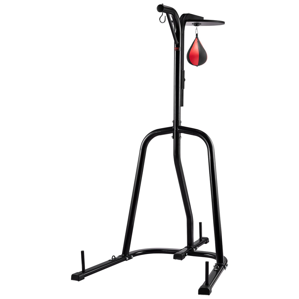 2 in 1 Punching Bag Stand, Steel Heavy Duty Workout Equipment, Adjustable Height Boxing Punching Bag and Speed Bag Stand, Freestanding Sandbag Rack, Holds Up to 140 lbs, for Home Gym Fitness