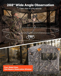 Hunting Blind, 6-7 Person, 288 Degree 5 Side See-Through Ground Blinds with Carrying Bag, Portable Camouflage Tent, Durable Concealed Shelter with Silent Zipper Door and Window, for Turkey Deer