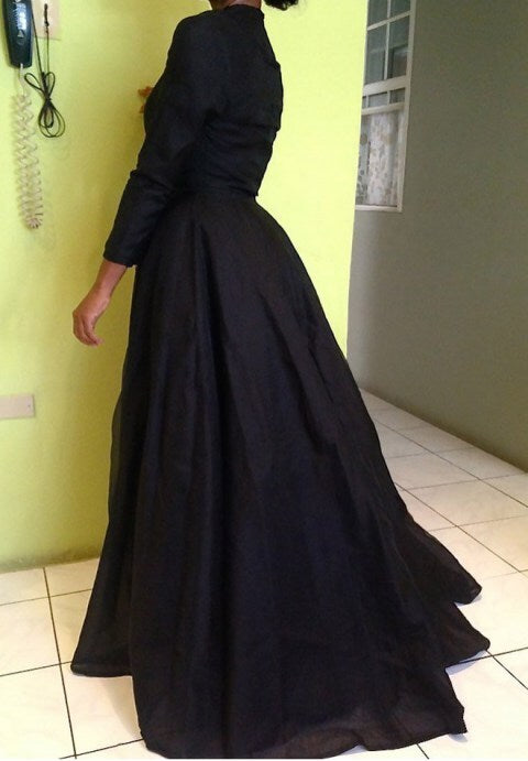 Black Two-Piece Detachable Dresses