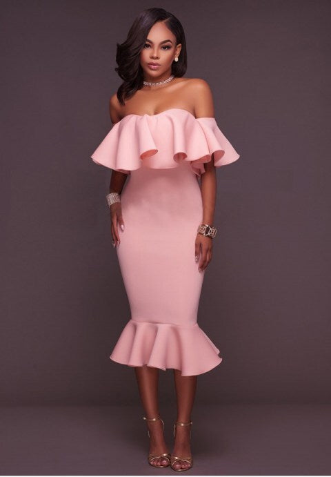 Sexy Ruffle Bodycon Dress