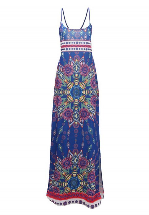 Kuwait Multi-Color Aztec Print Maxi Dress