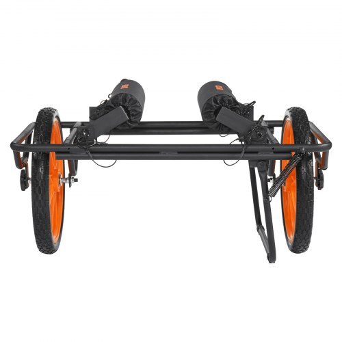 Kayak Cart, 330 lbs Load Capacity, Canoe Cart Dolly with 15-inch Solid Rubber Tires & Kickstand, Assembles & Disassembles Within Seconds, Paddle Board Trolley for Kayaks, Canoes, Paddleboards