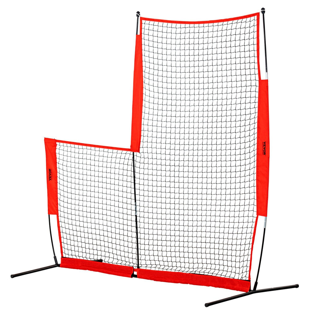 L Screen Baseball for Batting Cage, 7x7 ft Baseball & Softball Safety Screen, Body Protector Portable Batting Screen with Carry Bag & Ground Stakes, Baseball Pitching Net for Pitchers Protection