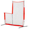 L Screen Baseball for Batting Cage, 7x7 ft Baseball & Softball Safety Screen, Body Protector Portable Batting Screen with Carry Bag & Ground Stakes, Baseball Pitching Net for Pitchers Protection
