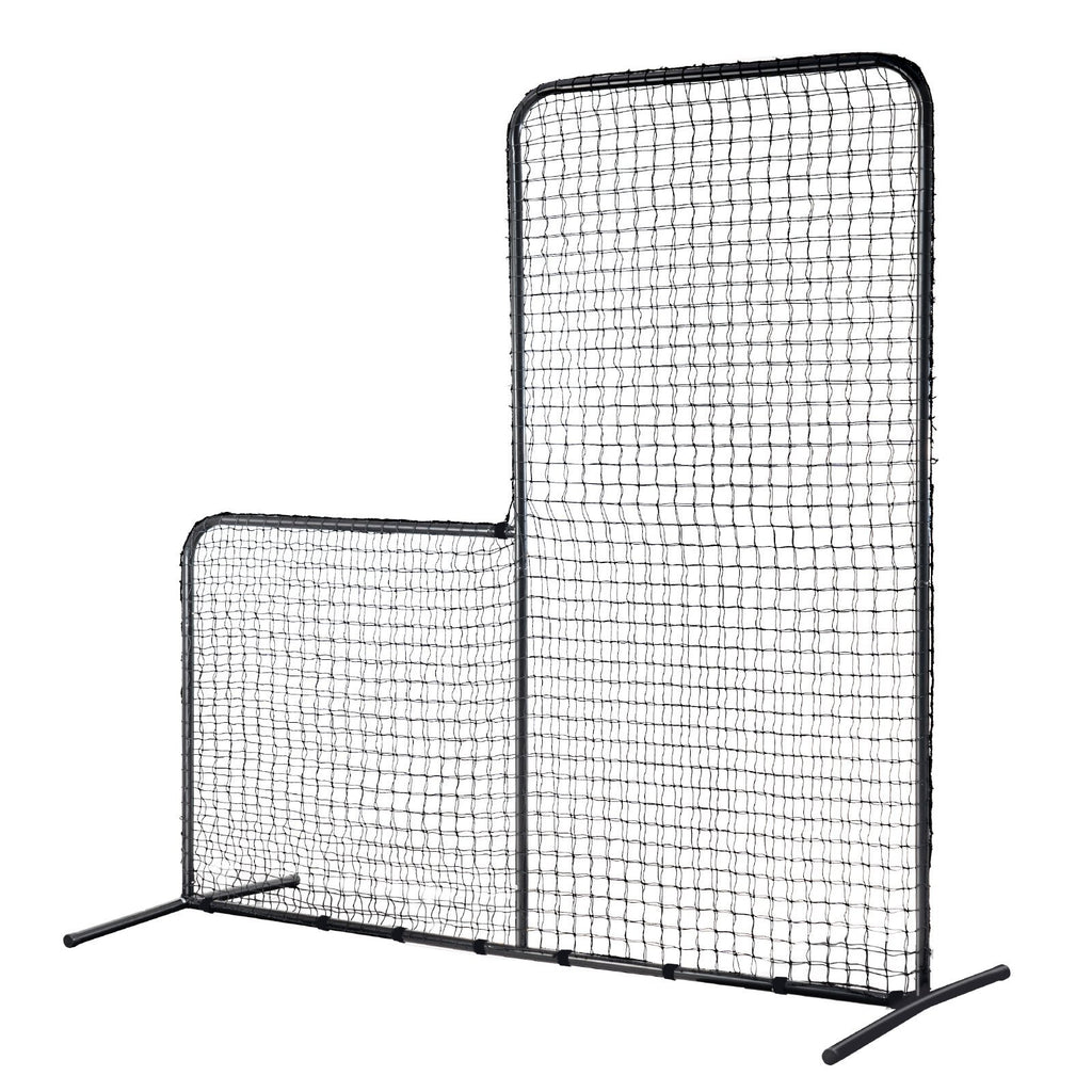 L Screen Baseball for Batting Cage, 7x7 ft Baseball Softball Safety Screen, Body Protector Portable Batting Screen with Carry Bag & Ground Stakes, Heavy Duty Pitching Net for Pitchers Protection