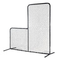 L Screen Baseball for Batting Cage, 7x7 ft Baseball Softball Safety Screen, Body Protector Portable Batting Screen with Carry Bag & Ground Stakes, Heavy Duty Pitching Net for Pitchers Protection