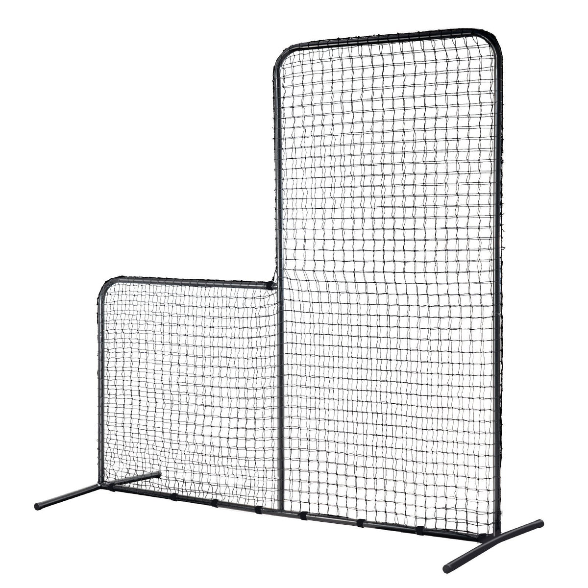 L Screen Baseball for Batting Cage, 7x7 ft Baseball Softball Safety Screen, Body Protector Portable Batting Screen with Carry Bag & Ground Stakes, Heavy Duty Pitching Net for Pitchers Protection