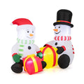 5 Feet 2 Cute Blow-up Snowman Christmas Inflatables with Gift Boxes - Color: Multicolor - Size: 5 ft