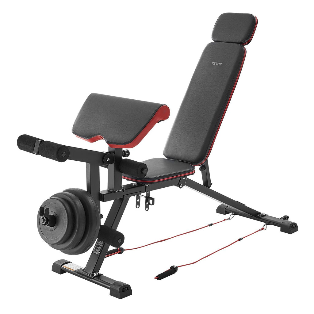 Weight Bench, 800lbs Adjustable Weight Bench Press for Full Body Workout, Exercise Sit up Bench for Home Gym Strength Training, Flat Bench with with Leg Extension, Preacher Pad, Fast Adjustment