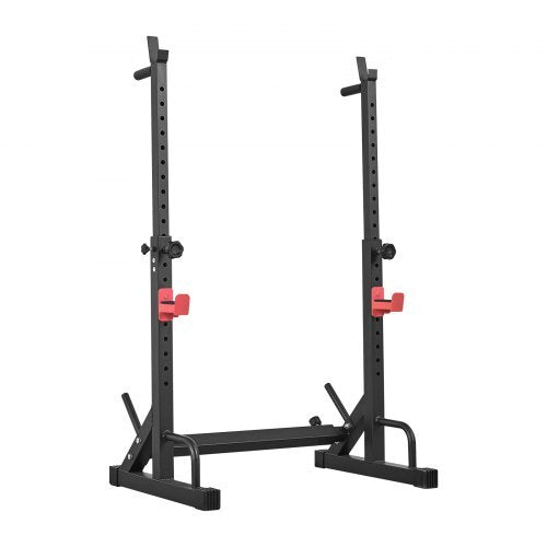 Power Cage Squat Rack, Home Gym Power Rack with Adjustable Height & Width, 550LBS Strength Training Workout Equipment with Barbell Storage Racks & J-Hooks for Bench Press, Squat, Weight Lifting