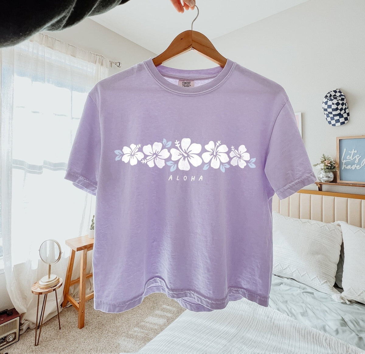 Hibiscus Flower Cropped Boxy Tshirt Aloha Hawaii Shirt Comfort Colors Women's Tshirts Oversized T-shirt Beach T Shirt Summer Tee