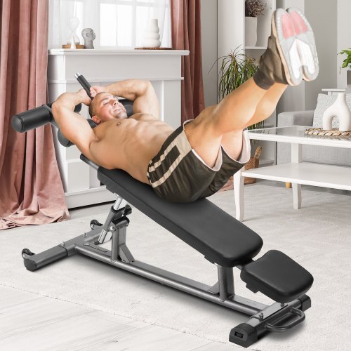 Sit Up Bench, Decline Ab Bench with Reverse Crunch Handle, with 4 Adjustable Height Settings, Heavy Duty Steel, 1000 Lbs Capacity, for Home Gym Workouts, Strength Training, Full Body Muscles