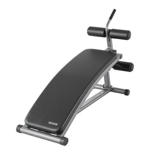 Sit Up Bench, Curved Decline Ab Bench with Reverse Crunch Handle, with 6 Adjustable Height Setting, Heavy Duty Steel, 600 Lbs Capacity for Home Gym Workouts, Strength Training, Full Body Muscles