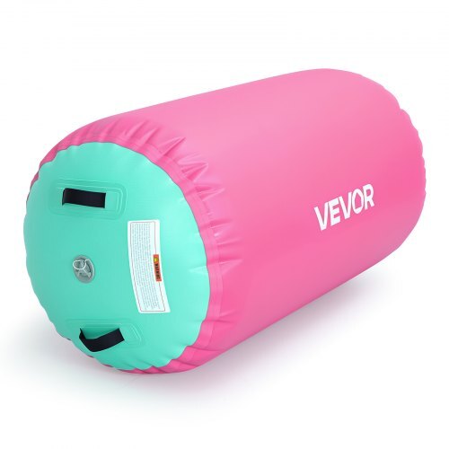 Gymnastics Barrel Air Roller 23.6x40 in Inflatable Tumbling Air Mat, Octagon Tumbler Trainer with Electric Pump, Equipment for Back Handspring Training/Home Use/Gym/Yoga/Cheerleading, Pink