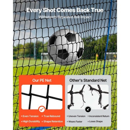 Soccer Rebounder Net, Quick-Switch Angle Soccer Goal Rebounder for Control, Passing Practice, Heavy-Duty Iron Frame & PE Net, Easy Setup Ball Training Aids & Equipment for Teens&Adults,5 x 4 ft