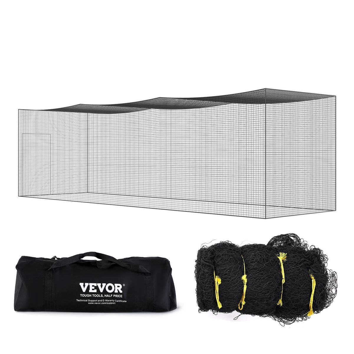 Baseball Batting Netting, Professional Softball Baseball Batting Hitting Training Net, Practice Portable Pitching Cage Net with Door & Carry Bag, Heavy Duty Enclosed PE Netting, 35FT (NET ONLY)