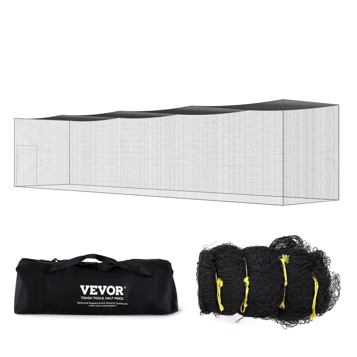 Baseball Batting Netting, Professional Softball Baseball Batting Hitting Training Net, Practice Portable Pitching Cage Net with Door & Carry Bag, Heavy Duty Enclosed PE Netting, 55FT (NET ONLY)