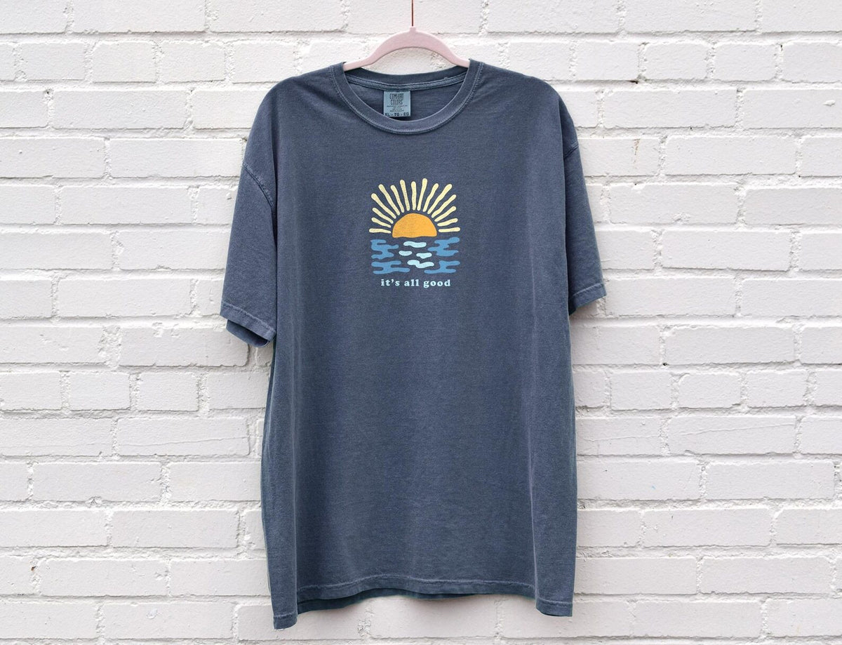 Summer T-shirts Sun Sea T Shirt Summer Beach Tee Ocean Oversized It's All Good Vacation Tshirt Comfort Colors Unisex Graphic Tees T-shirt