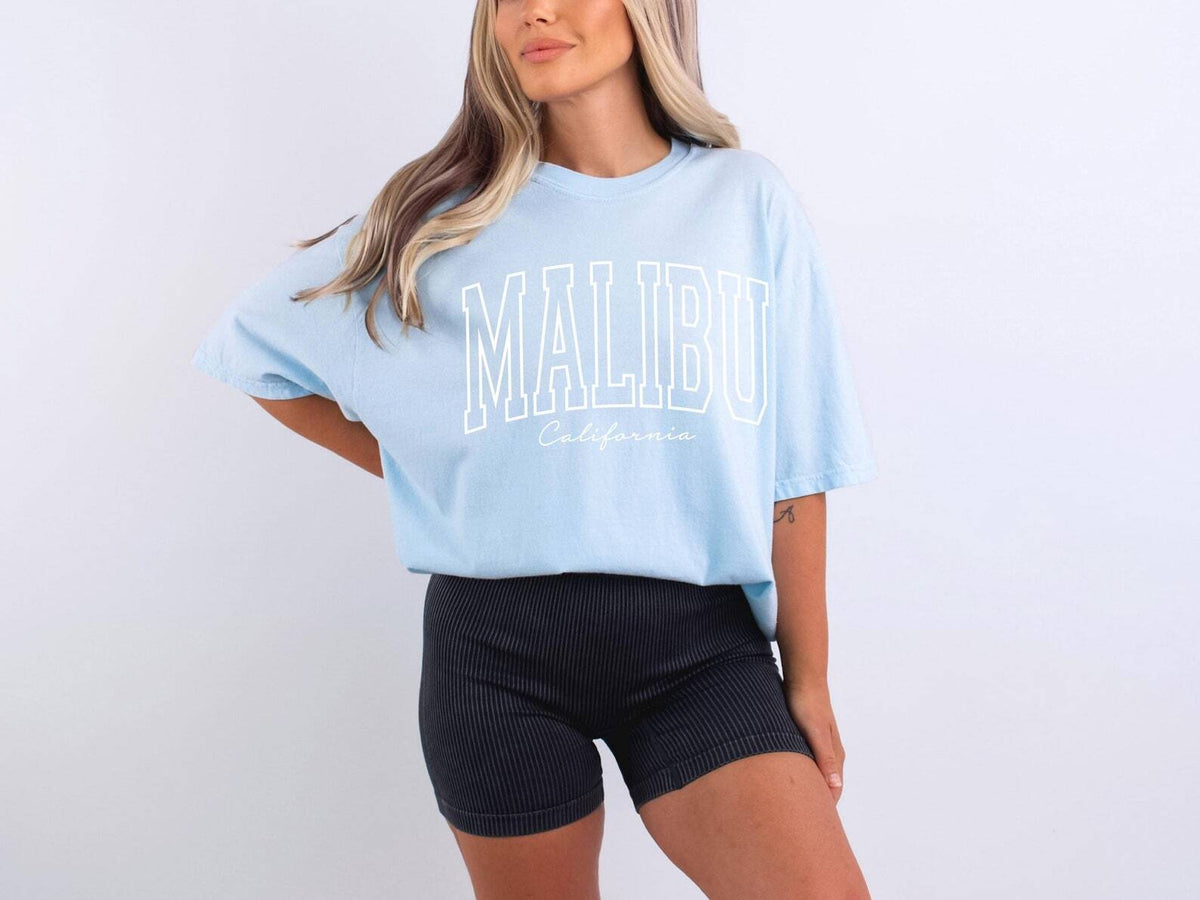 Malibu Shirt California Tshirt Cali Tee Comfort Colors Women's Tshirts Oversized T-shirt Beach T Shirt Summer Tee Palm Tree Shirt