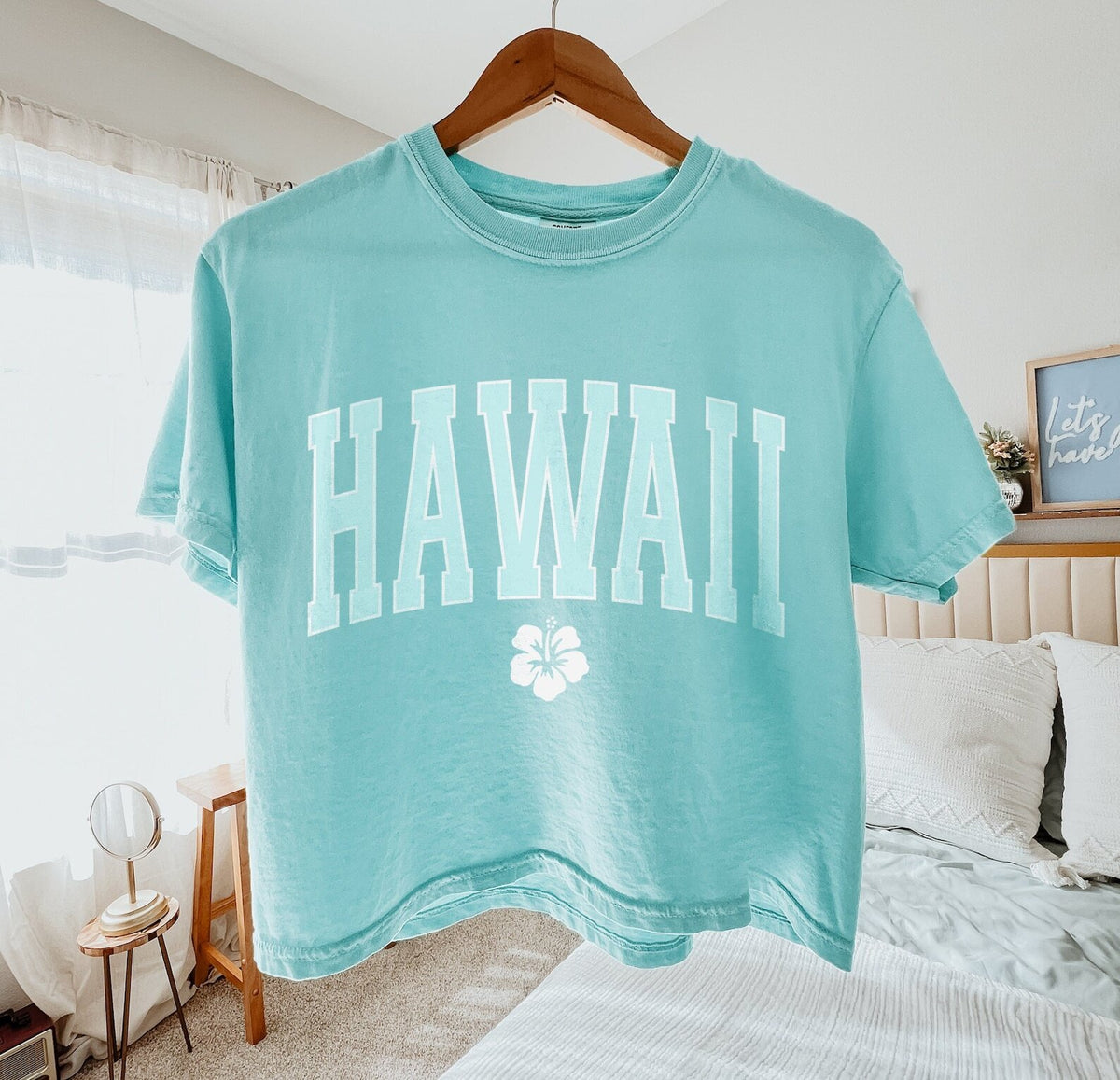 Hawaii Cropped Boxy Shirt Home State Tee Comfort Colors Women's Tshirts Oversized T-shirt Beach T Shirt Summer Honolulu Hibiscus Flower