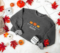 Pumpkin Season Sweatshirt Halloween Crewneck Three Pumpkins Sweatshirt Fall Shirt Thanksgiving Family Women's Men's Oversized Comfort Colors